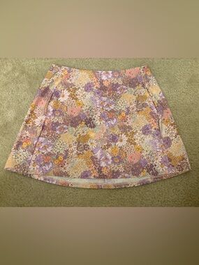 Altar'd State Floral A-Line Mini Skirt in Lavender, Pink, Yellow